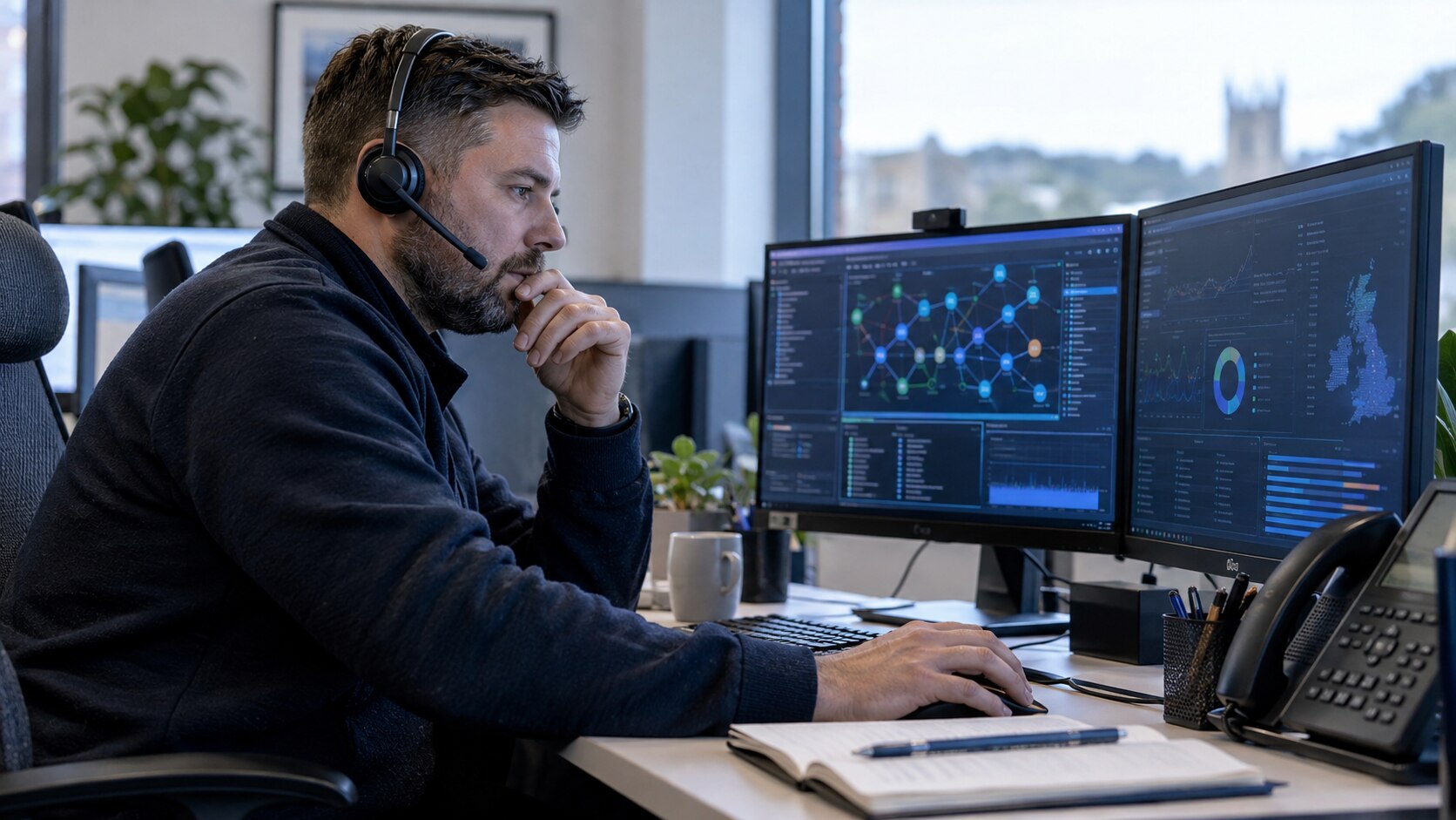 A technology support colleague coordinating service